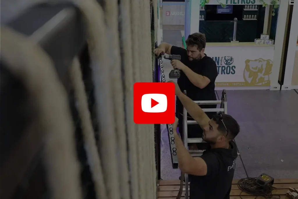Montaje de stands espectaculares en GastroCanarias 2023 con mobiliario personalizado, iluminación profesional y pantallas LED – Eventalia Group