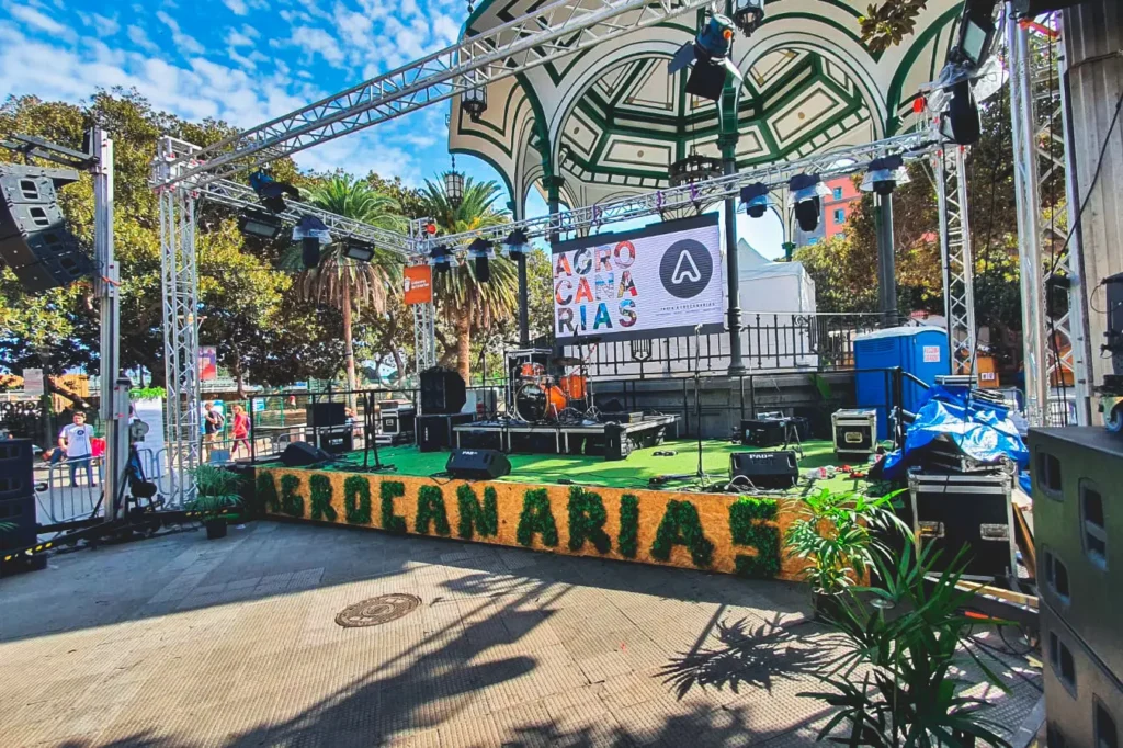 Montaje técnico de sonido e iluminación para Agrocanarias 2022 en el Parque San Telmo de Las Palmas de Gran Canaria – Eventalia Group