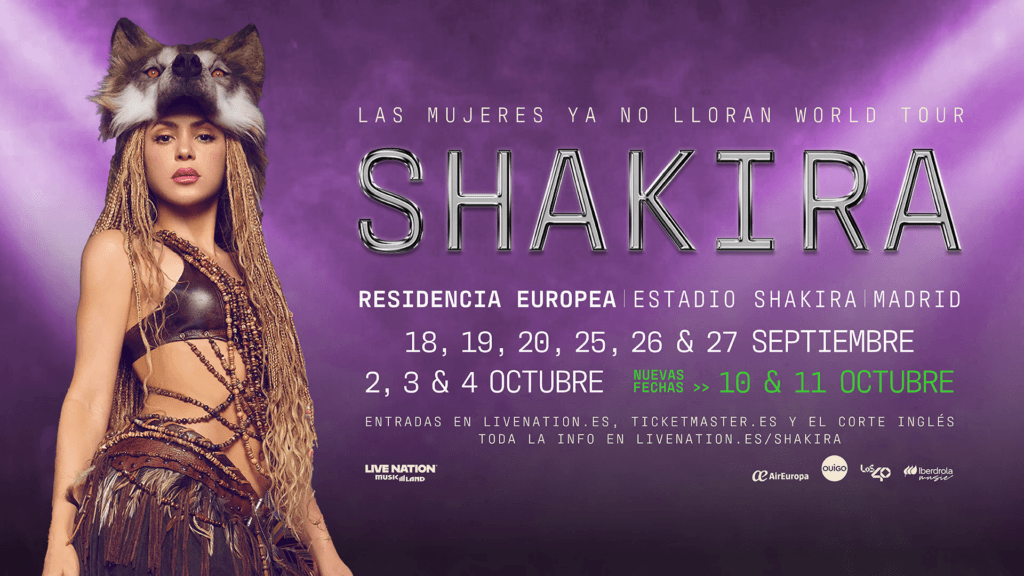 Análisis técnico de la infraestructura y el diseño de escenario para la residencia de 11 conciertos de Shakira en Madrid.